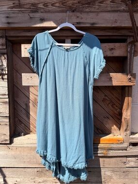 Umgee Blue Casual Knit Shift Dress